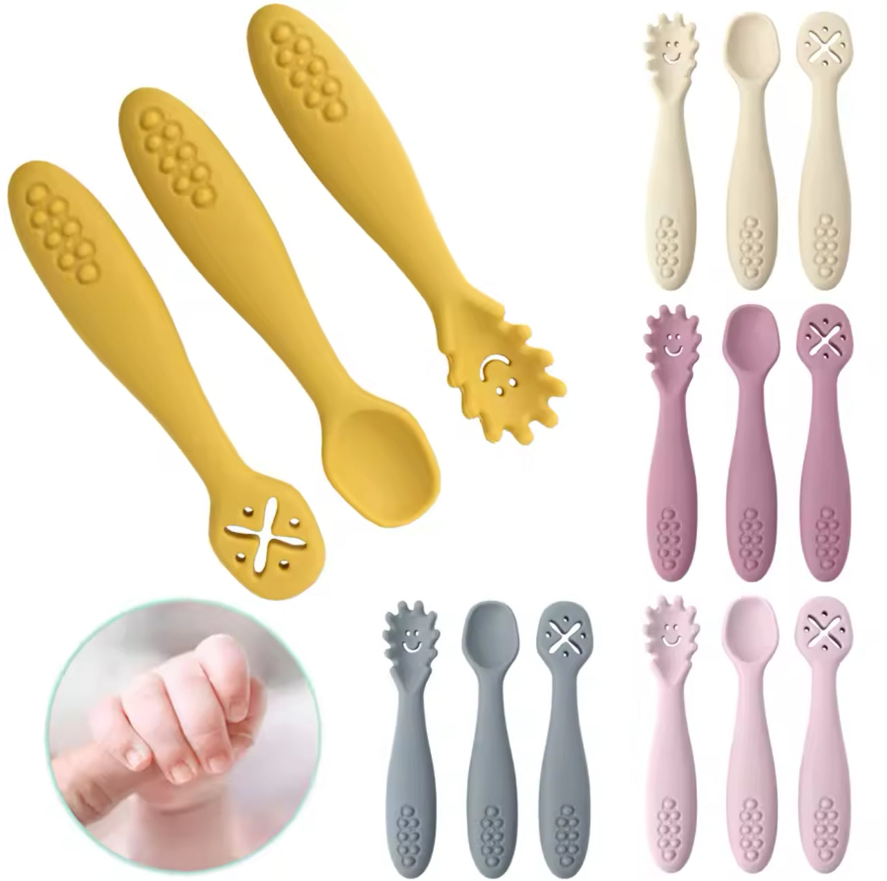 Cuillère fourchette silicone